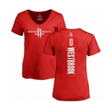 Basketball Women's Houston Rockets #0 Russell Westbrook Red Backer T-Shirt