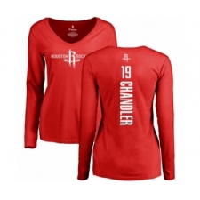Basketball Women's Houston Rockets #19 Tyson Chandler Red Backer Long Sleeve T-Shirt