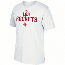 NBA Men's Houston Rockets Adidas Noches Ene-Be-A T-Shirt - White