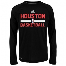 NBA Men's Houston Rockets Adidas On-Court Climalite Ultimate Long Sleeve T-Shirt - Black