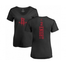 NBA Women's Nike Houston Rockets #2 Brandon Knight Black One Color Backer Slim-Fit V-Neck T-Shirt