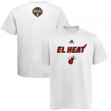 NBA Men's Adidas Miami Heat 2014 Noches Enebea T-Shirt - White