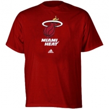 NBA Men's Adidas Miami Heat Full Primary Logo T-Shirt - Red