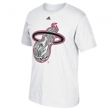 NBA Men's Miami Heat Adidas Noches Enebea Mask T-Shirt - White