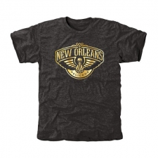 NBA Men's New Orleans Pelicans Gold Collection Tri-Blend T-Shirt - Black
