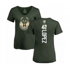Basketball Women's Milwaukee Bucks #42 Robin Lopez Green Backer T-Shirt