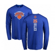 Basketball New York Knicks #25 Reggie Bullock Royal Blue Backer Long Sleeve T-Shirt