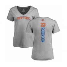 Basketball Women's New York Knicks #23 Mitchell Robinson Ash Backer T-Shirt