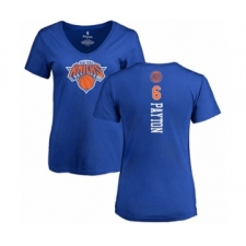 Basketball Women's New York Knicks #6 Elfrid Payton Royal Blue Backer T-Shirt