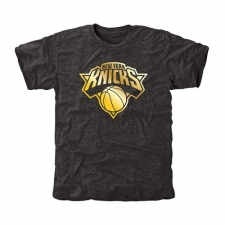 NBA Men's New York Knicks Gold Collection Tri-Blend T-Shirt - Black
