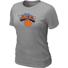 NBA Women's New York Knicks Big & Tall Primary Logo T-Shirt - Grey