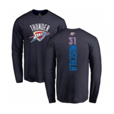 Basketball Oklahoma City Thunder #31 Mike Muscala Navy Blue Backer Long Sleeve T-Shirt