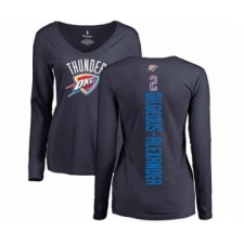Basketball Women's Oklahoma City Thunder #2 Shai Gilgeous-Alexander Navy Blue Backer Long Sleeve T-Shirt