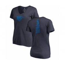 Basketball Women's Oklahoma City Thunder #3 Chris Paul Navy Blue One Color Backer Slim-Fit V-Neck T-Shirt