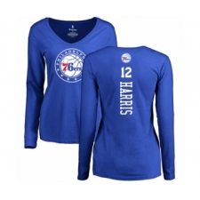 Basketball Women's Philadelphia 76ers #12 Tobias Harris Royal Blue Backer Long Sleeve T-Shirt