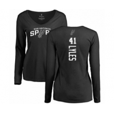 Basketball Women's San Antonio Spurs #41 Trey Lyles Black Backer Long Sleeve T-Shirt