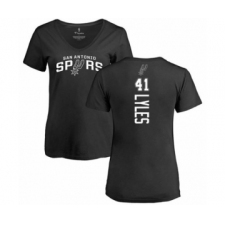 Basketball Women's San Antonio Spurs #41 Trey Lyles Black Backer T-Shirt