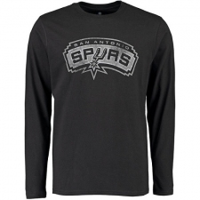 NBA Men's San Antonio Spurs Distressed Long Sleeve T-Shirt - Black