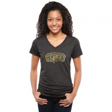 NBA San Antonio Spurs Women's Gold Collection V-Neck Tri-Blend T-Shirt - Black
