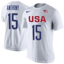 NBA Men's Carmelo Anthony USA Basketball Nike Rio Replica Name & Number T-Shirt - White