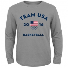 NBA Men's Team USA Basketball Very Official National Governing Body Long Sleeve T-Shirt - Gray