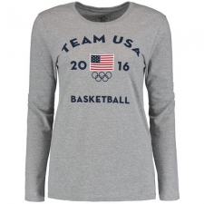 NBA Men's Team USA Basketball Women's Long Sleeve Very Official National Governing Bodies T-Shirt - Gray