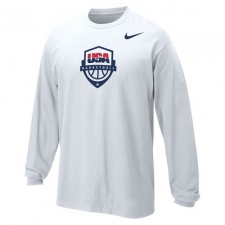 NBA Men's Team USA Nike Basketball Core Long Sleeve T-Shirt - White