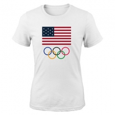 NBA Men's Team USA Women's 2016 Olympics Flags & Rings T-Shirt - Red