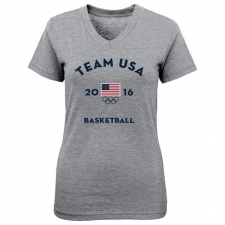 NBA Team USA Basketball Women's Very Official National Governing Body V-Neck T-Shirt - Gray