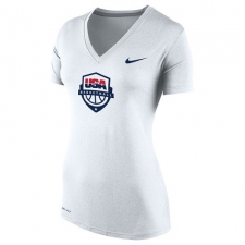 NBA Team USA Nike Women's Basketball Performance V-Neck T-Shirt - White