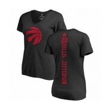 Basketball Women's Toronto Raptors #20 Rondae Hollis-Jefferson Black One Color Backer Slim-Fit V-Neck T-Shirt