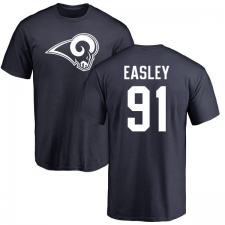 NFL Nike Los Angeles Rams #91 Dominique Easley Navy Blue Name & Number Logo T-Shirt