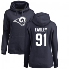 NFL Women's Nike Los Angeles Rams #91 Dominique Easley Navy Blue Name & Number Logo Pullover Hoodie