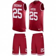 Men's Nike San Francisco 49ers #25 Richard Sherman Limited Red Tank Top Suit NFL Jersey