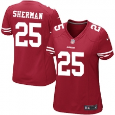 Women's Nike San Francisco 49ers #25 Richard Sherman Game Red Team Color NFL Jersey
