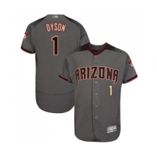 Men's Arizona Diamondbacks #1 Jarrod Dyson Grey Road Authentic Collection Flex Base Baseball Jersey