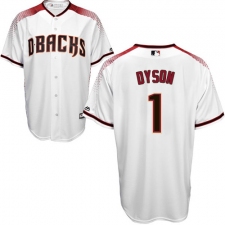 Men's Majestic Arizona Diamondbacks #1 Jarrod Dyson Authentic White Home Cool Base MLB Jersey