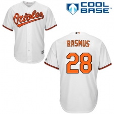 Youth Majestic Baltimore Orioles #28 Colby Rasmus Authentic White Home Cool Base MLB Jersey