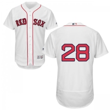 Men's Majestic Boston Red Sox #28 J. D. Martinez White Home Flex Base Authentic Collection MLB Jersey