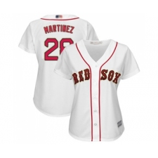 Women's Boston Red Sox #28 J. D. Martinez Authentic White 2019 Gold Program Cool Base Baseball Jersey