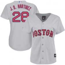 Women's Majestic Boston Red Sox #28 J. D. Martinez Authentic Grey Road MLB Jersey