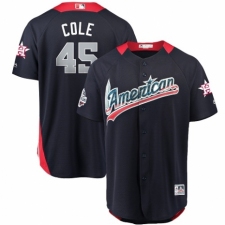 Men's Majestic Houston Astros #45 Gerrit Cole Game Navy Blue American League 2018 MLB All-Star MLB Jersey
