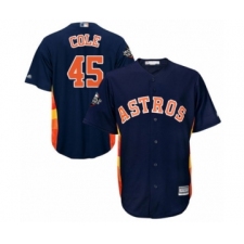 Youth Houston Astros #45 Gerrit Cole Authentic Navy Blue Alternate Cool Base 2019 World Series Bound Baseball Jersey