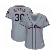 Women's Houston Astros #30 Hector Rondon Authentic Grey Road Cool Base 2019 World Series Bound Baseball Jersey