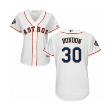 Women's Houston Astros #30 Hector Rondon Authentic White Home Cool Base 2019 World Series Bound Baseball Jersey
