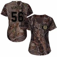 Women's Majestic Houston Astros #56 Hector Rondon Authentic Camo Realtree Collection Flex Base MLB Jersey