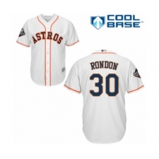 Youth Houston Astros #30 Hector Rondon Authentic White Home Cool Base 2019 World Series Bound Baseball Jersey