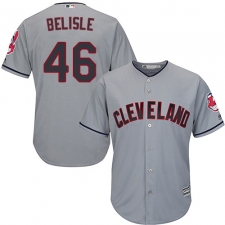 Men's Majestic Cleveland Indians #46 Matt Belisle Replica Grey Road Cool Base MLB Jersey