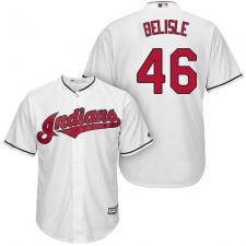 Men's Majestic Cleveland Indians #46 Matt Belisle Replica White Home Cool Base MLB Jersey