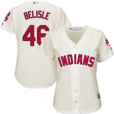 Women's Majestic Cleveland Indians #46 Matt Belisle Authentic Cream Alternate 2 Cool Base MLB Jersey